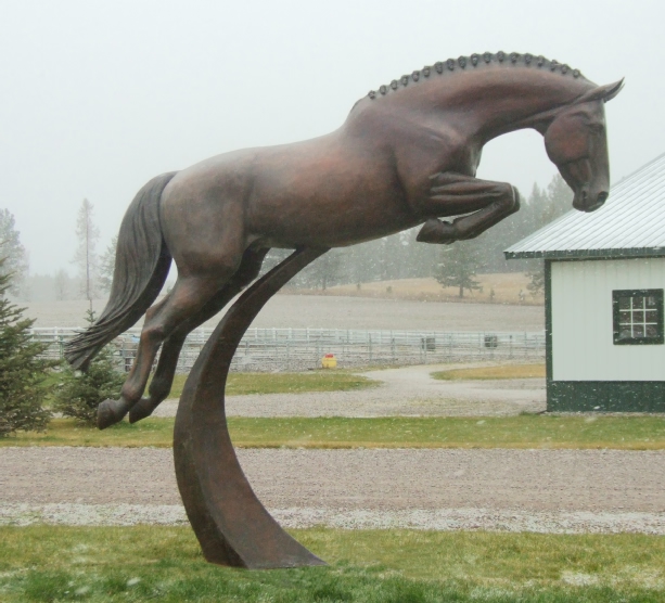 Life-size jumping horse